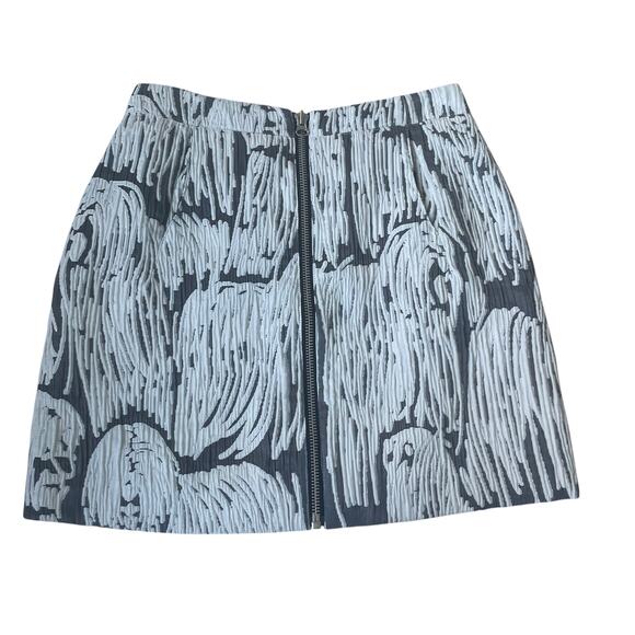 Opening Ceremony Komondor Mini Skirt Jacquard Zip Gray White Size 6 - Picture 16 of 16